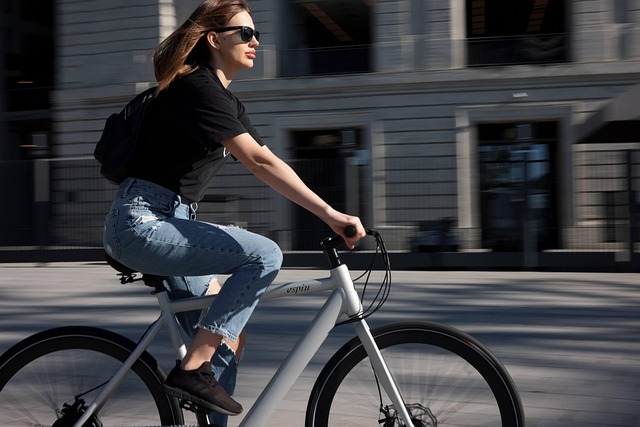 photo of a person choosing a bike from a shop display